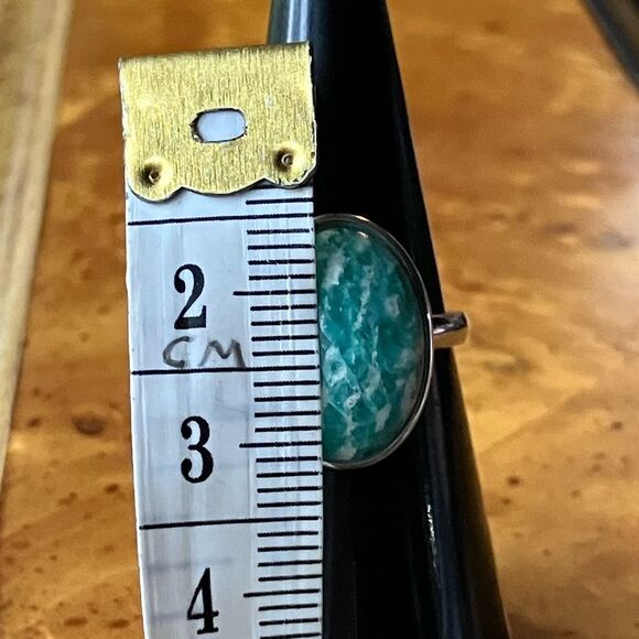 Russian Amazonite Sterling Silver Ring Size 5.75 - Picture 8 of 10